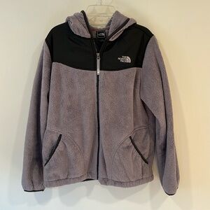 The North Face Gray and Black Sherpa Hoodie